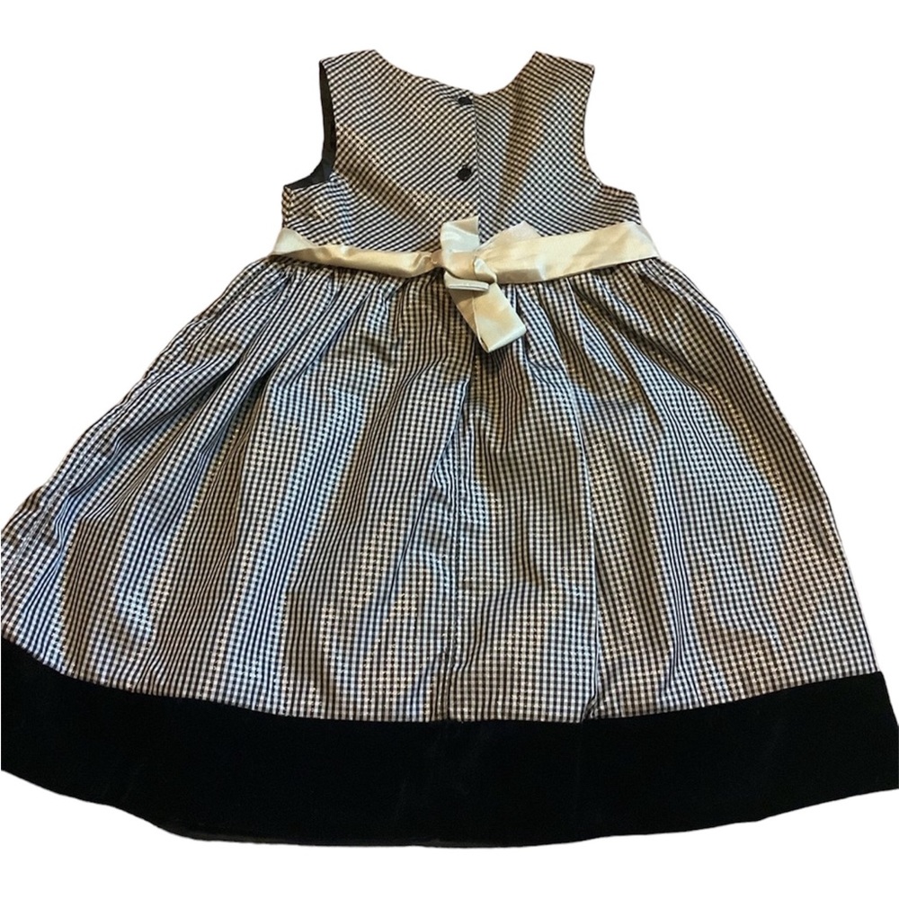 Perfectly Dressed black & gold checkered Christmas holiday dress | Girls 6 - Picture 2 of 7